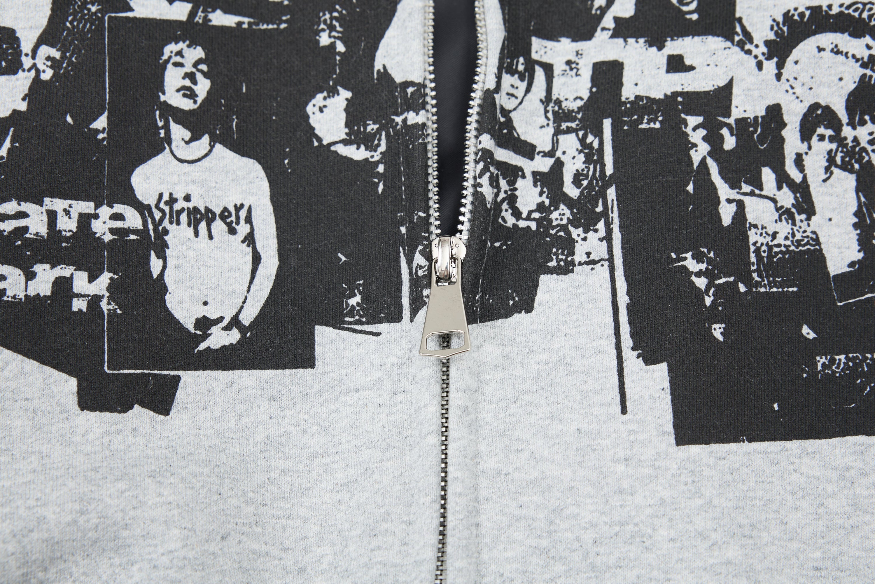 Retro Collage Print Zip-Up Hoodie | Punk Streetwear