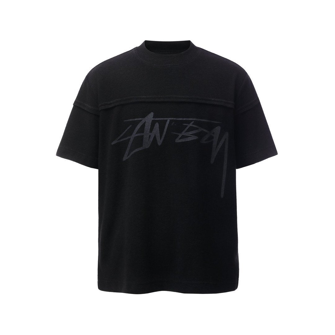 Omirad Script Logo Waffle Knit T-Shirt | Streetwear Tee
