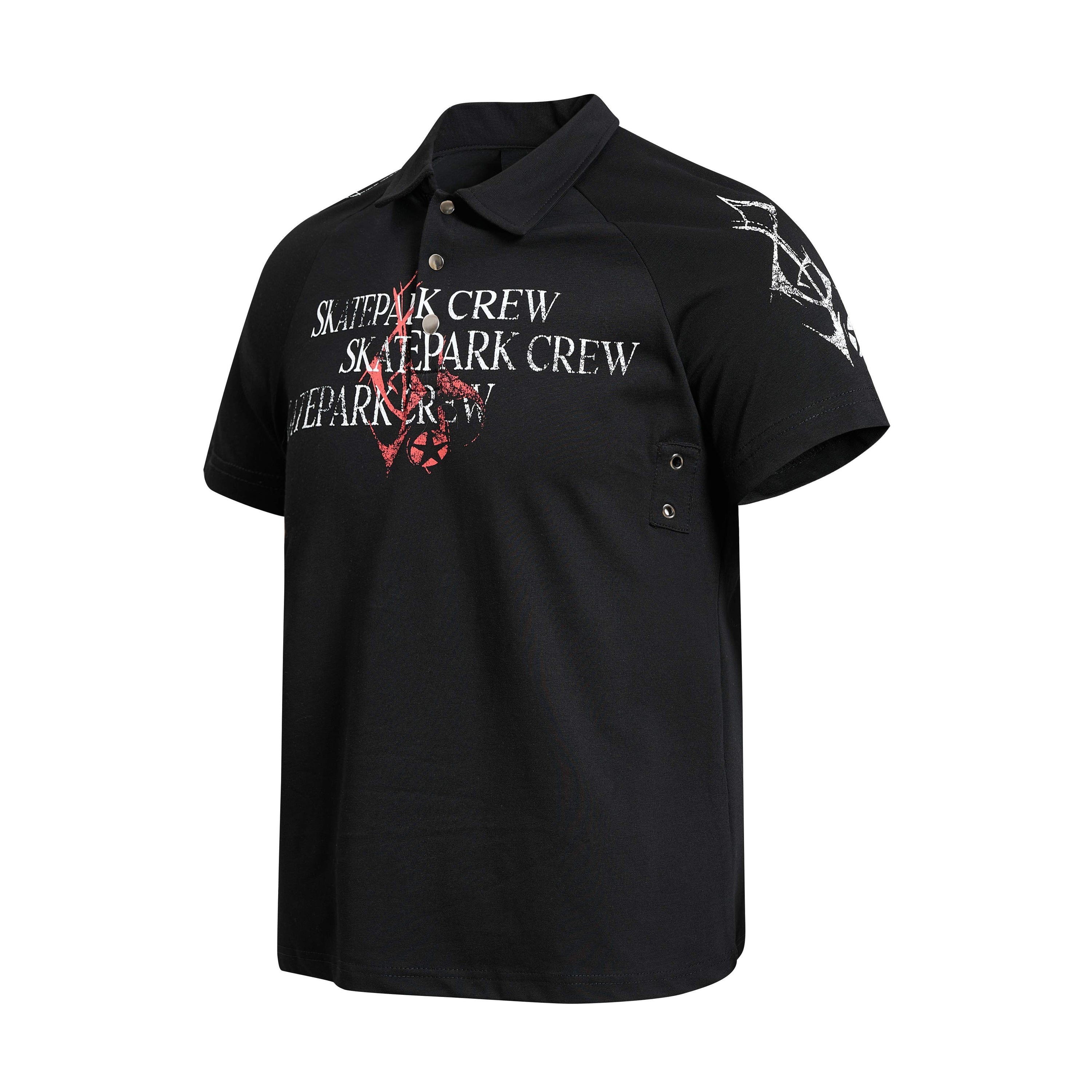 Omirad Skatepark Crew Distressed Graphic Polo Shirt
