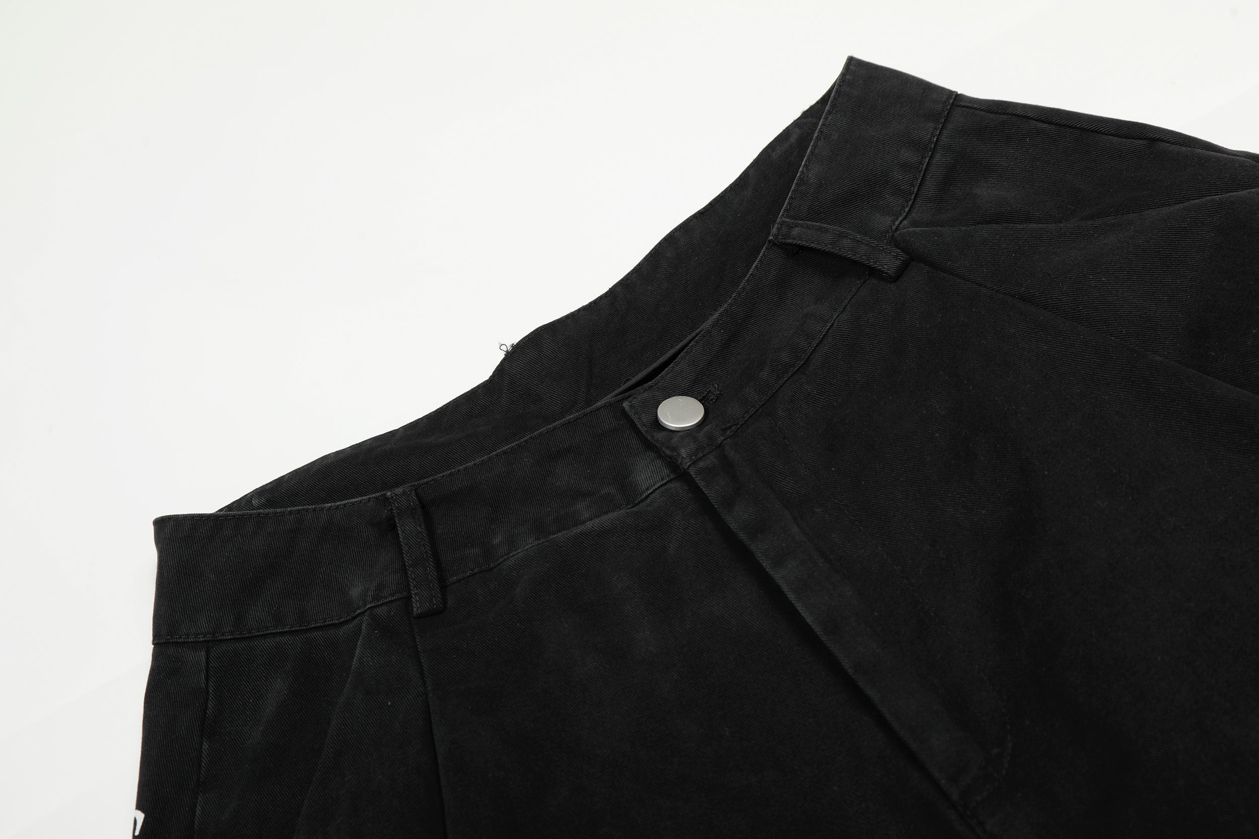 Omirad Typography Cargo Wide-Leg Pants | Black Streetwear