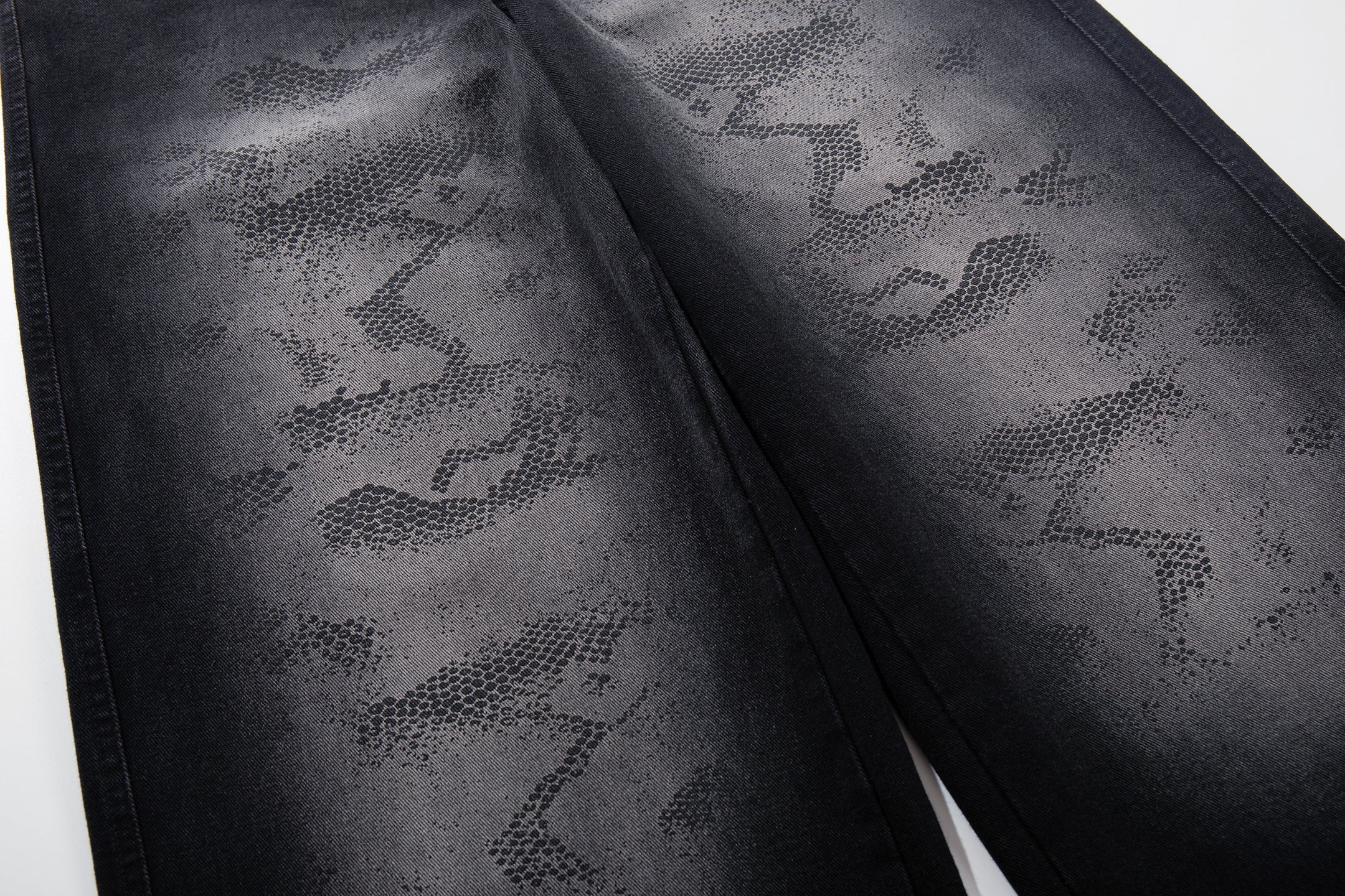 Shadow Camo Wide-Leg Jeans | Dark Streetwear Denim