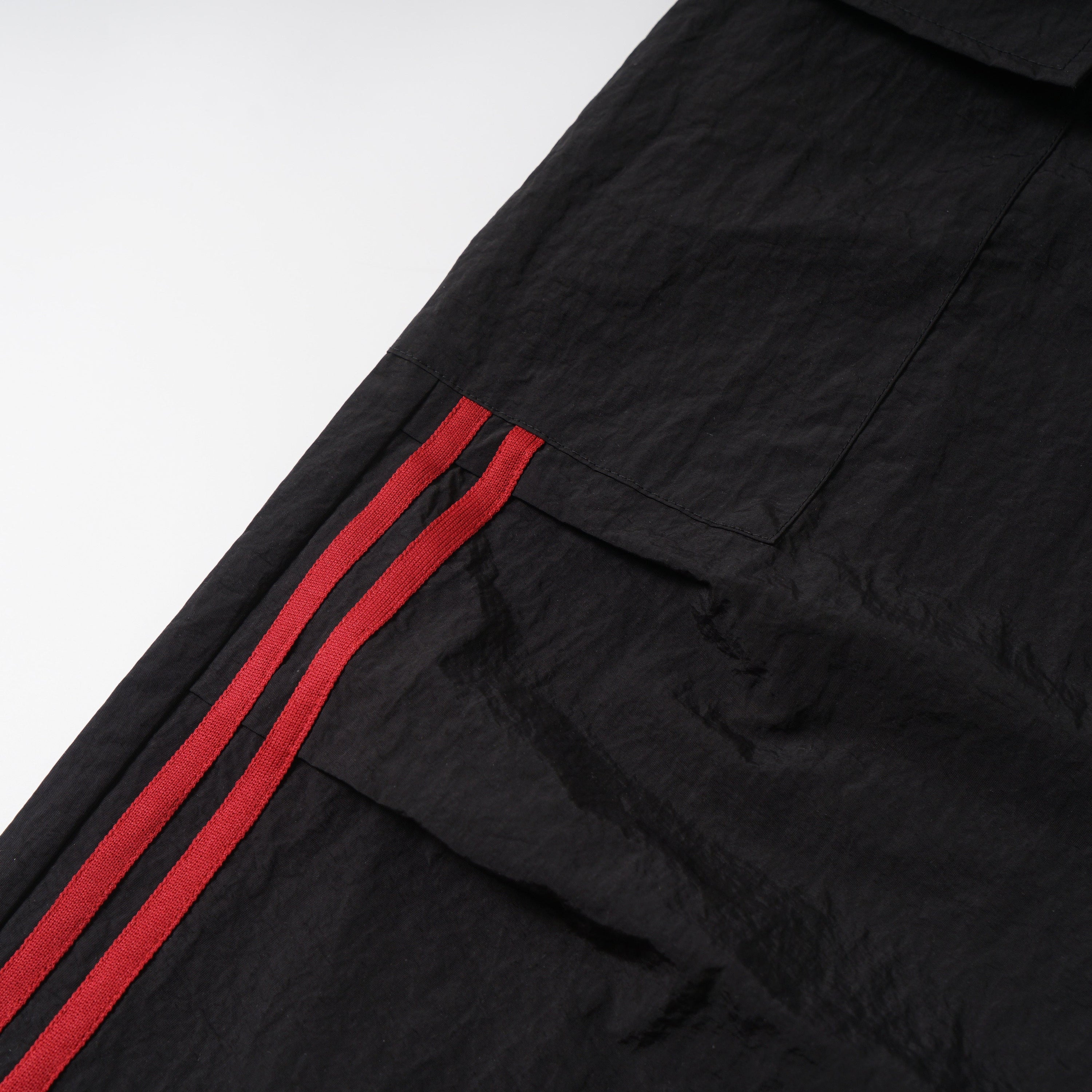 Tech Stripe Nylon Wide-Leg Cargo Pants | Streetwear
