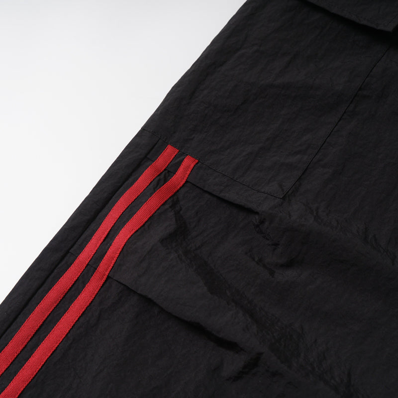 Tech Stripe Nylon Wide-Leg Cargo Pants | Streetwear