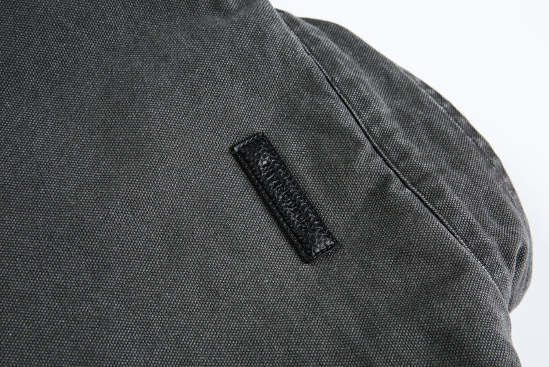 Metal Clasp Utility Jacket | Military-Inspired Cotton Jacket