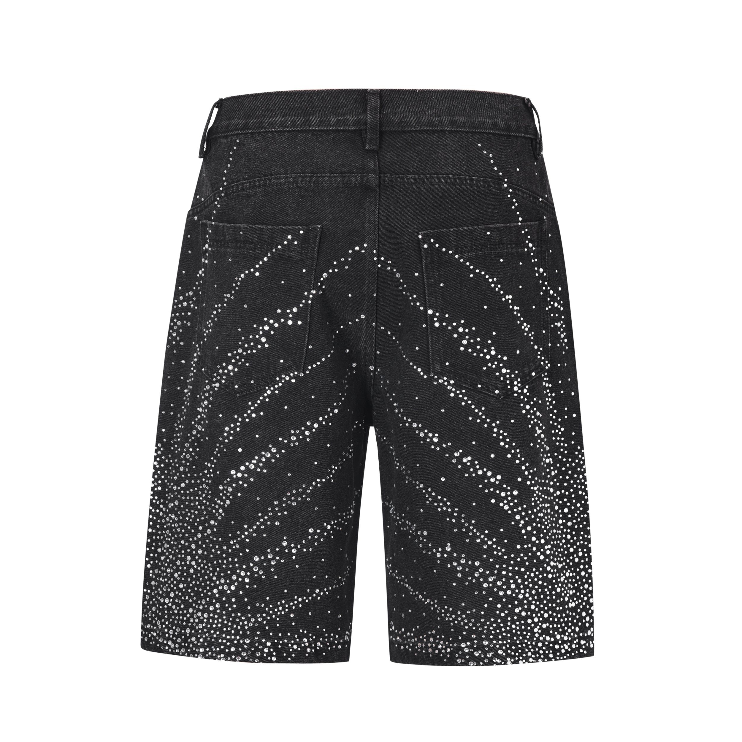 Rhinestone Burst Denim Shorts | Y2K Crystal Embellished