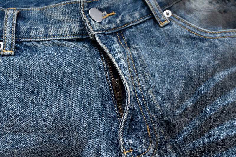 Omirad Distressed Fade Wide-Leg Denim Shorts | Streetwear