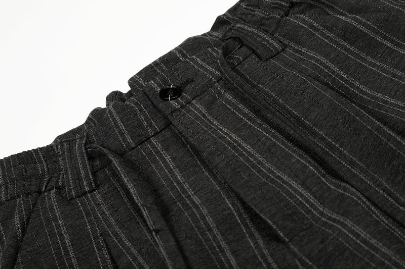 Omirad Striped Wide-Leg Pants | Pleated Pinstripe Trousers