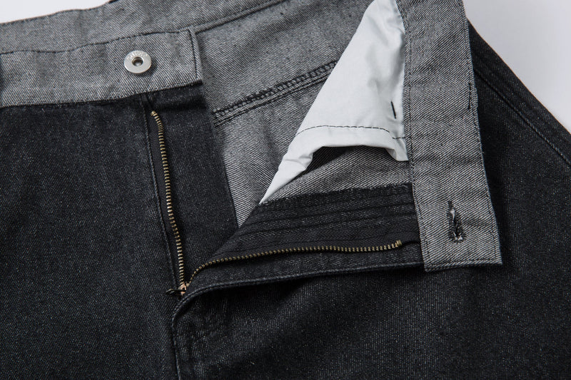 Omirad Contrast Pocket Wide-Leg Jeans | Black Denim