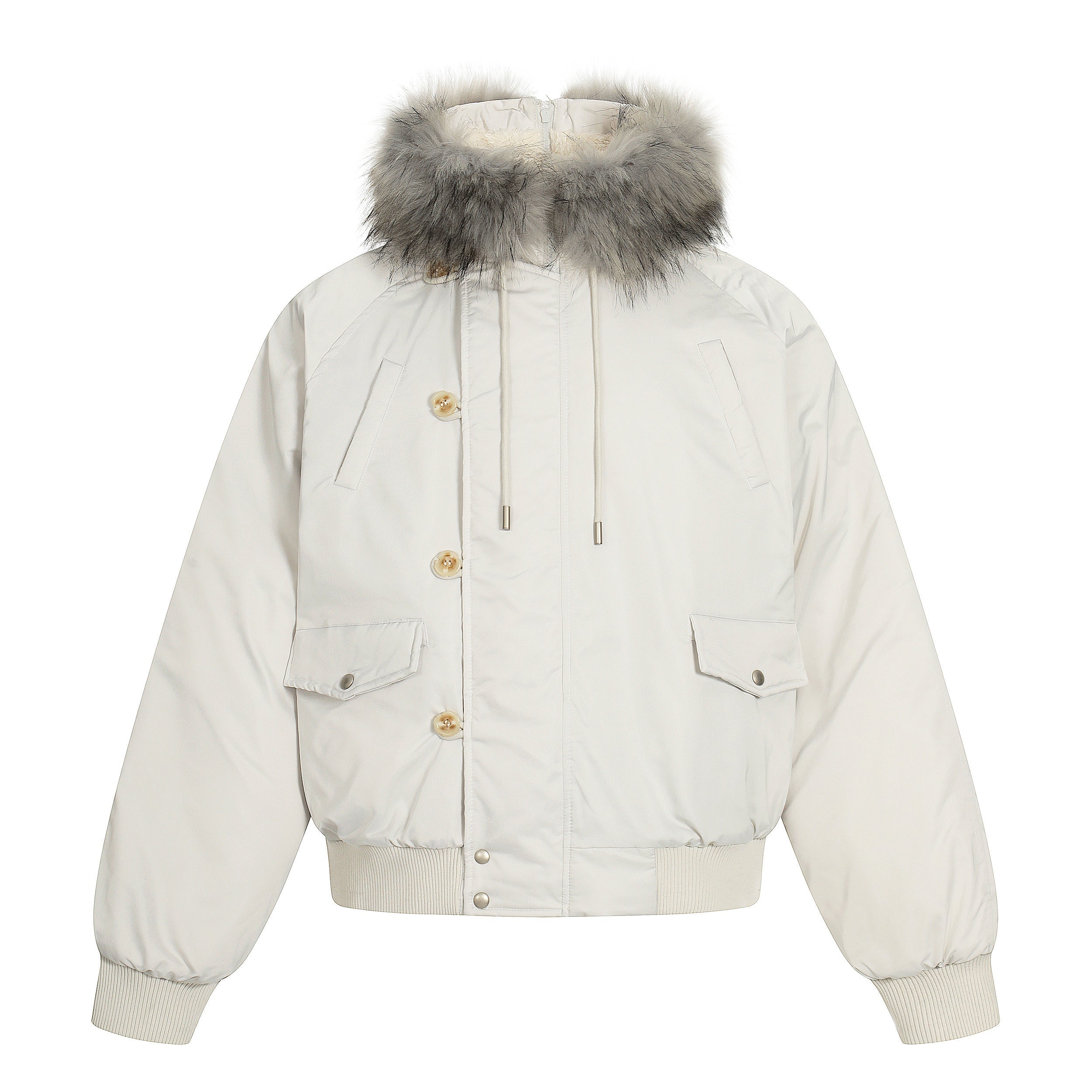 Faux Fur Trim Padded Bomber Jacket | Cropped Winter Coat