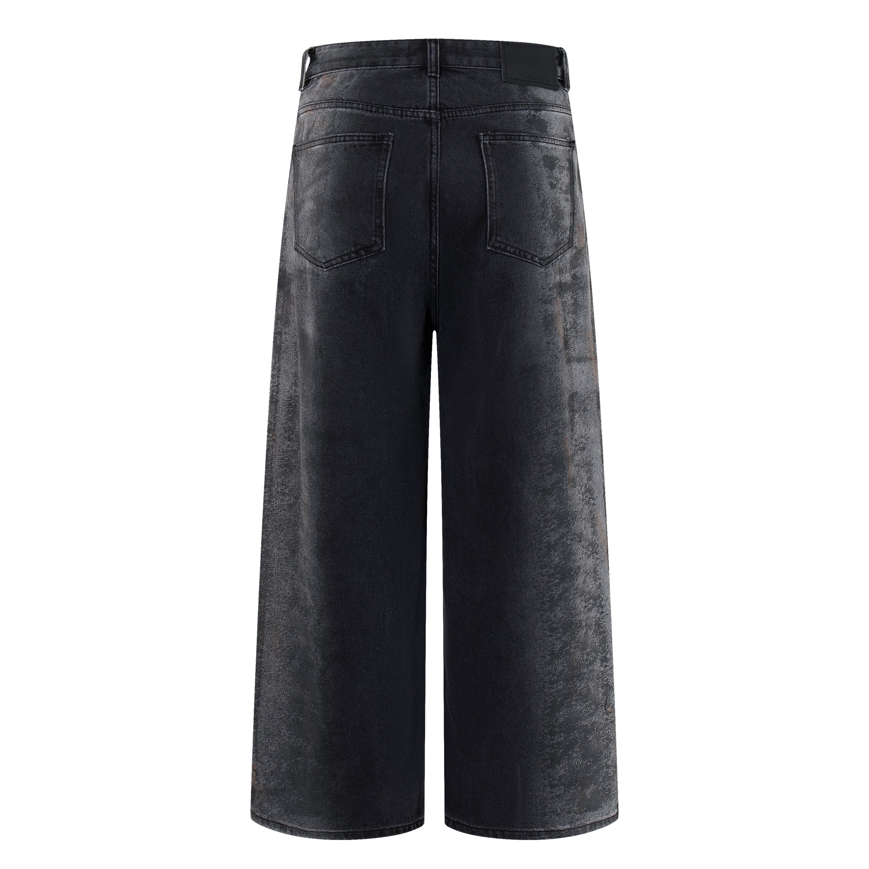 Omirad Smoke-Texture Wide-Leg Jeans | Dark Washed Denim