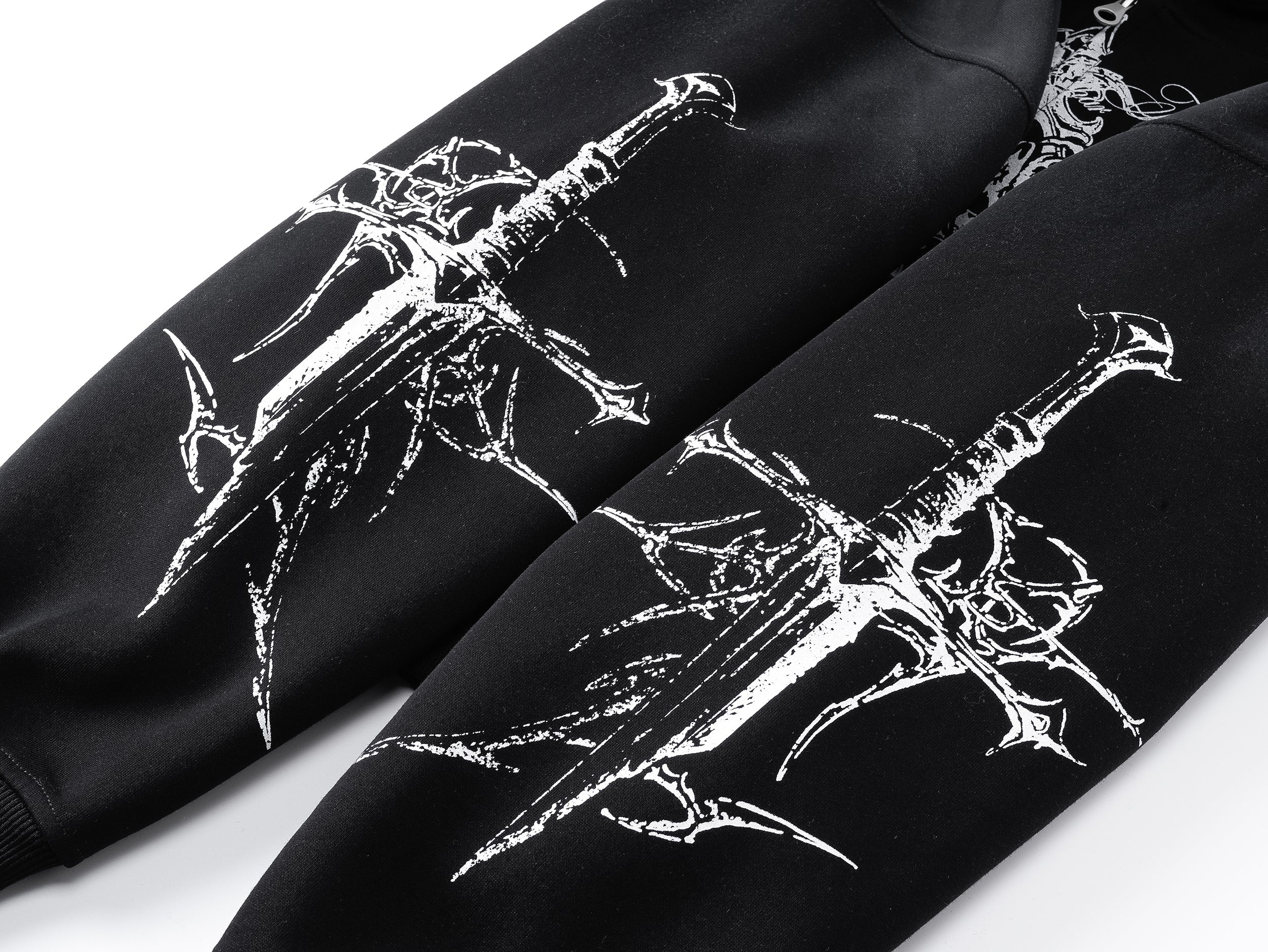 Gothic Cross Zip Hoodie | Oversized Streetwear Hoodie