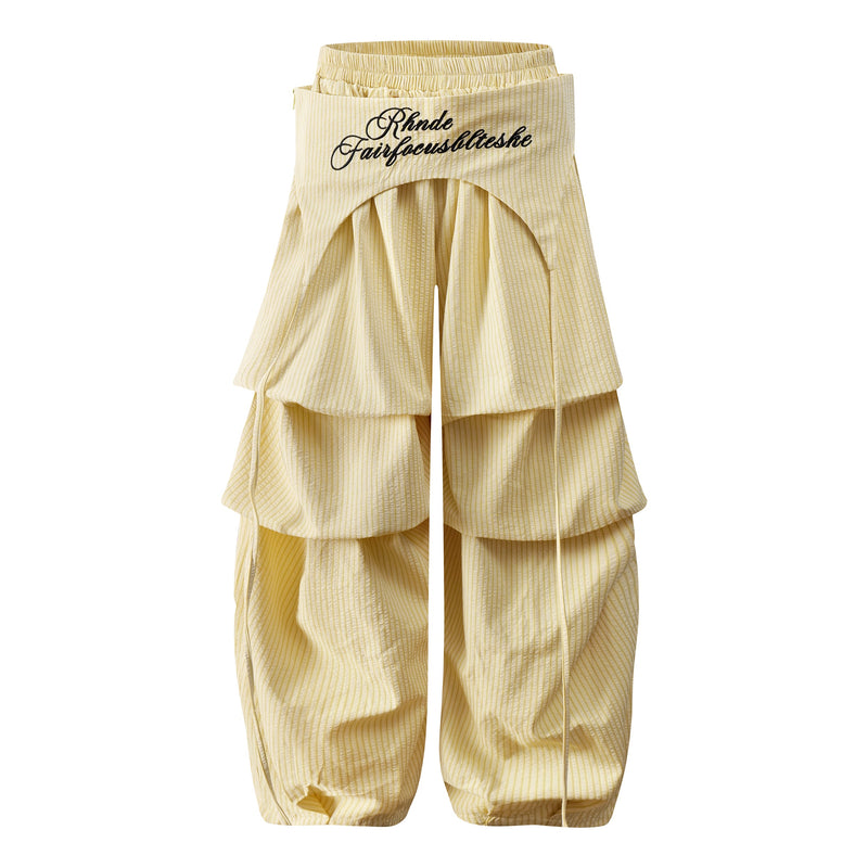 Fairfocus Layered Pleated Wide-Leg Pants | Streetwear