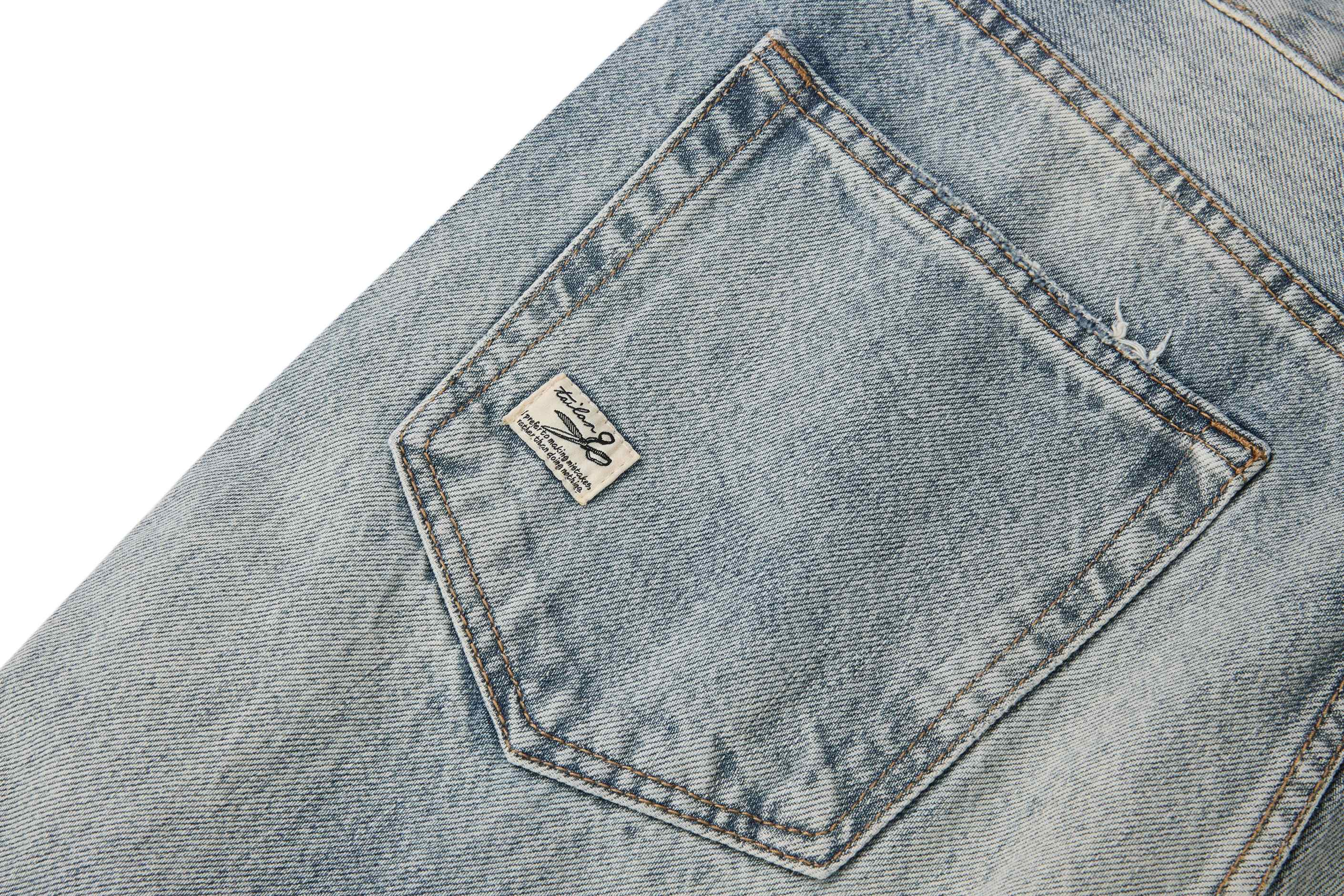 Omirad Vintage Washed Wide-Leg Jeans | Heavy Stonewash Denim