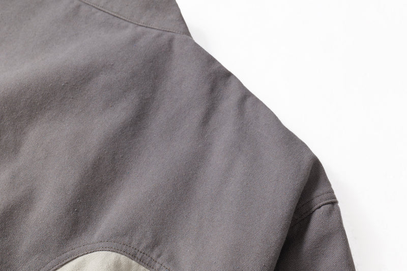 Two-Tone Curved Panel Bomber Jacket | Relaxed Street Fit