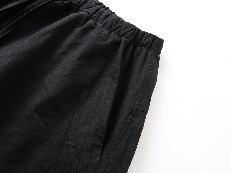Wide-Leg Utility Cargo Pants | Drawstring Waist & Toggle Hem