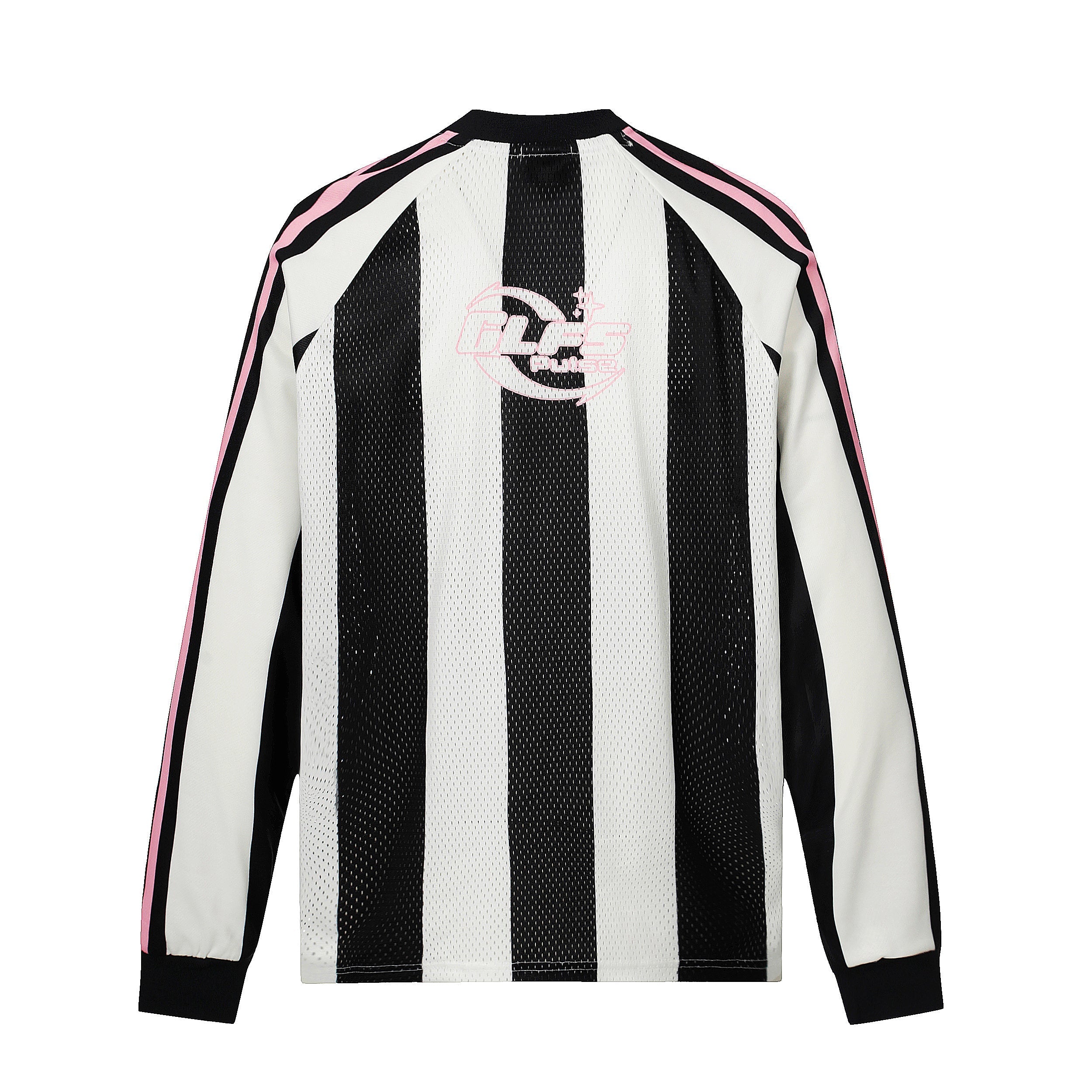 Omirad Black & White Striped Long-Sleeve Football Jersey Tee