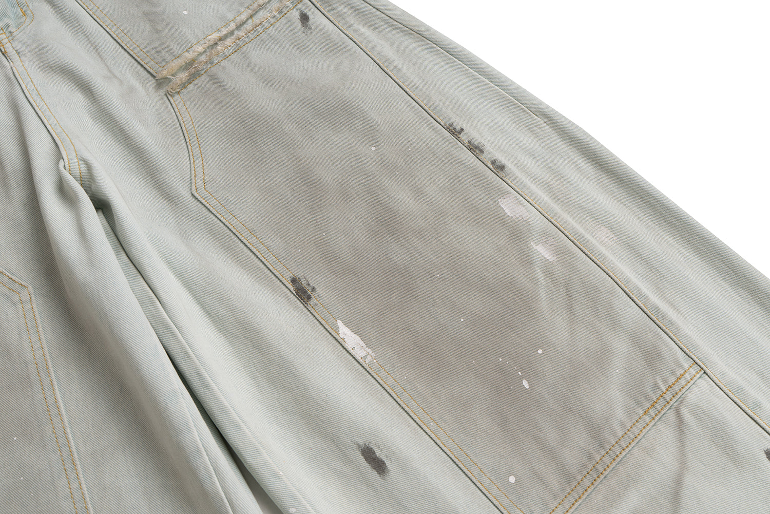 Omirad Distressed Painter-Wash Wide-Leg Jeans | 100% Cotton