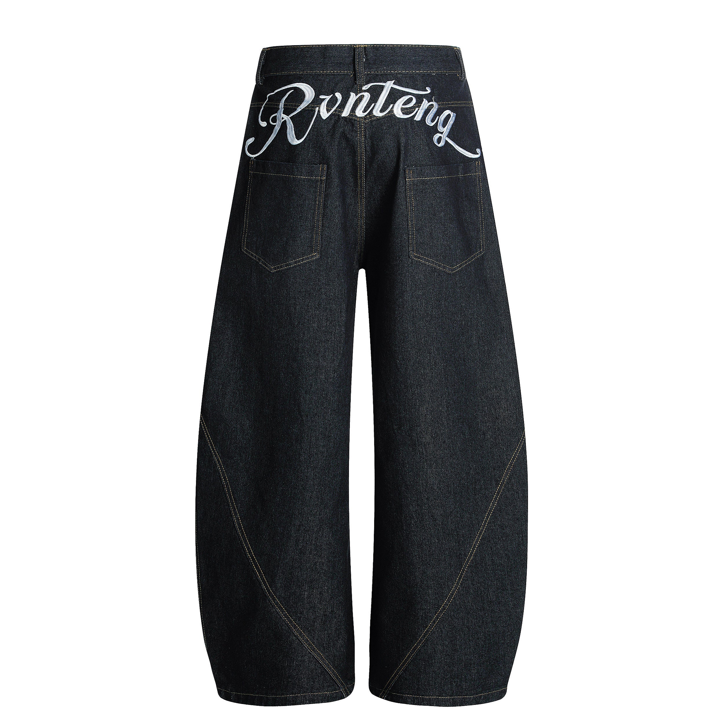 Omirad Arc Stitch Wide-Leg Denim Jeans | Y2K Streetwear