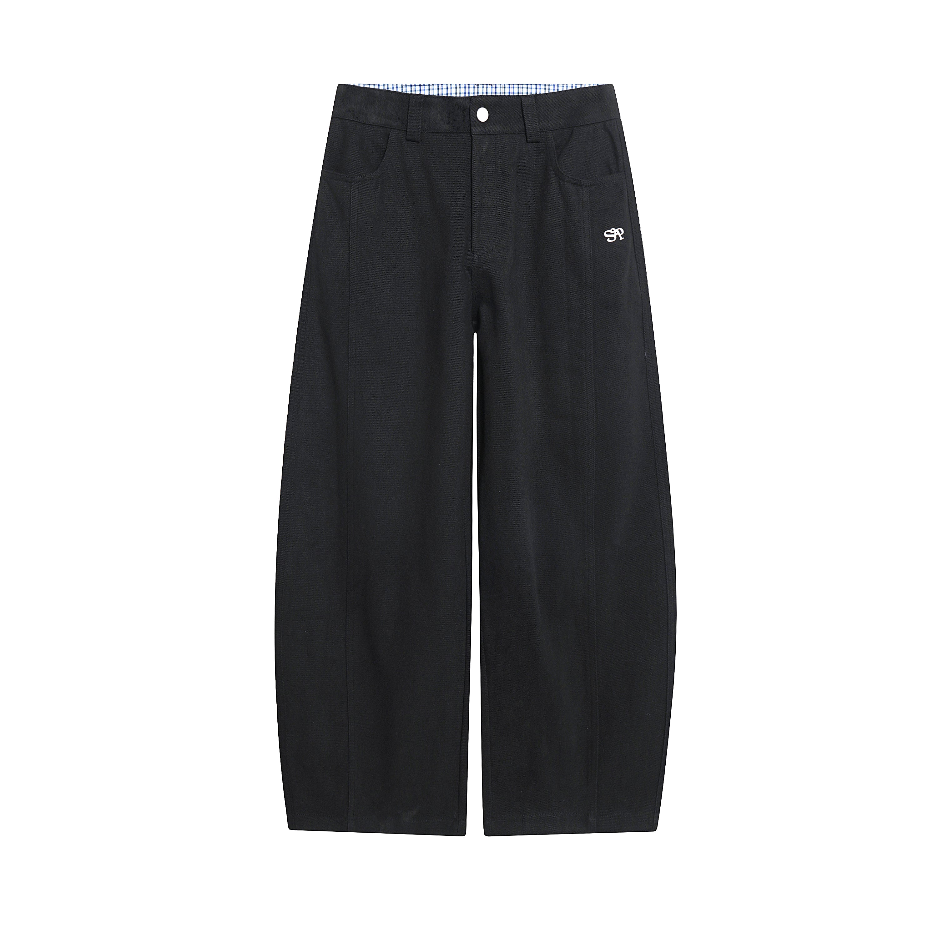 Star Patch Wide-Leg Cotton Pants | Streetwear Graphic Trousers