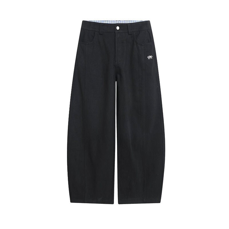 Star Patch Wide-Leg Cotton Pants | Streetwear Graphic Trousers