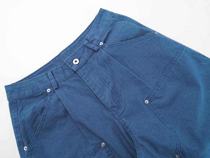 Utility Panel Wide-Leg Denim Pants | Workwear Streetwear