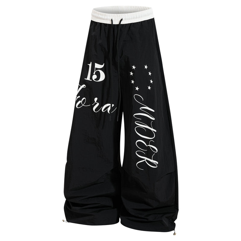 Retro Script Wide-Leg Track Pants | Bold Streetwear