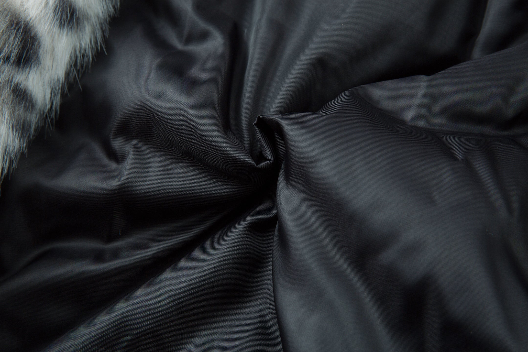 Racing Patch Faux Fur Hood Jacket | Color-Block Nylon