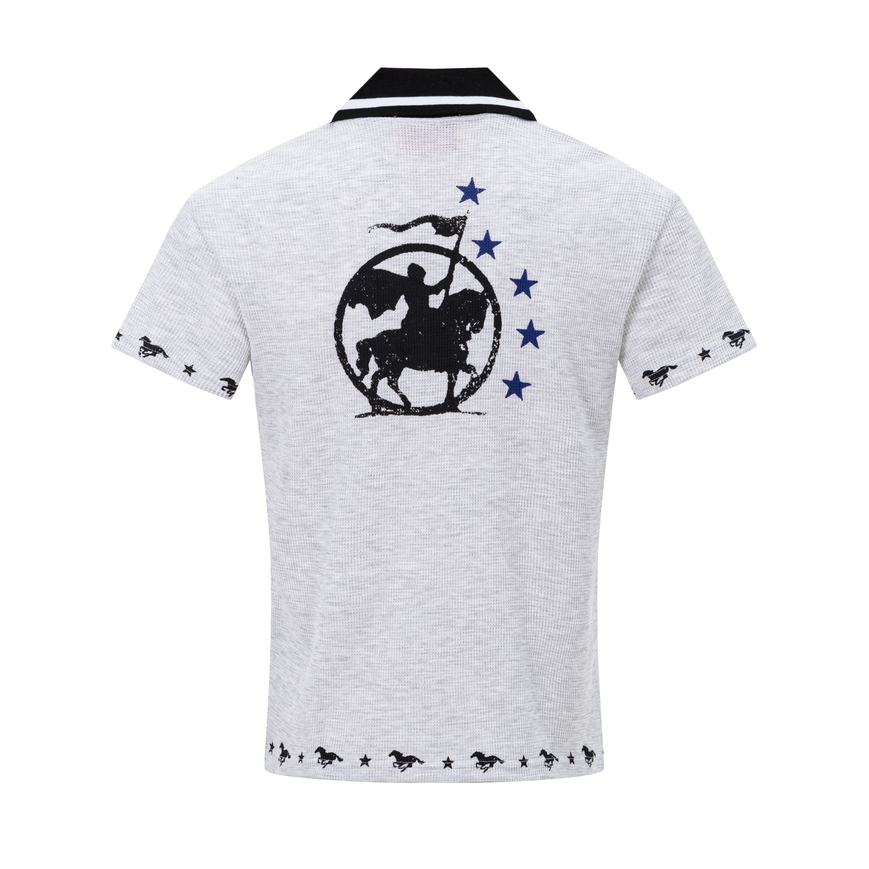 Omirad Retro Racing Polo Tee | Embroidered Mustang Graphic