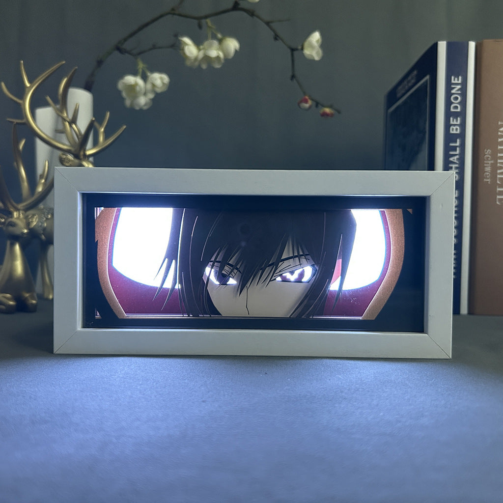 代碼GEASS動漫燈箱 -  Lelouch VI Britannia 3D LED燈具有動態變色的效果