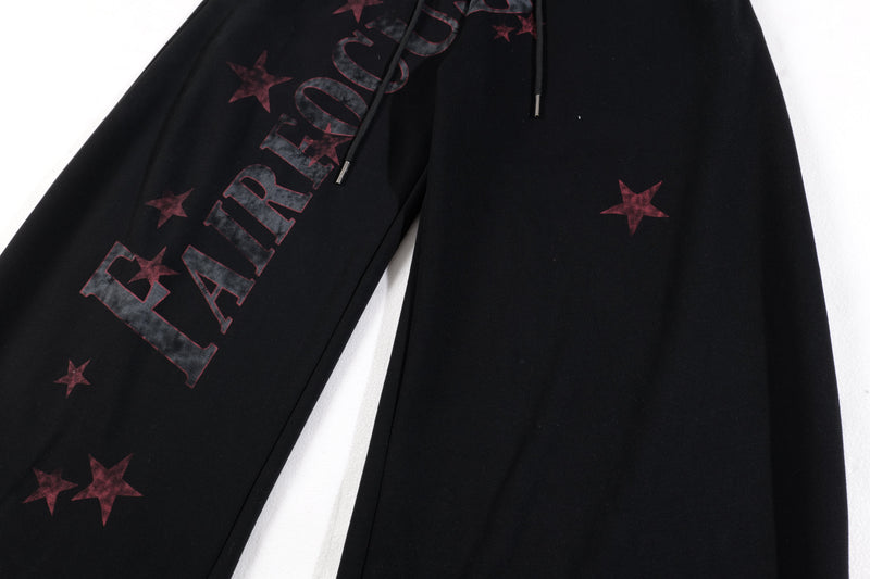 Fairfocus Star Print Wide-Leg Sweatpants | Vintage Streetwear