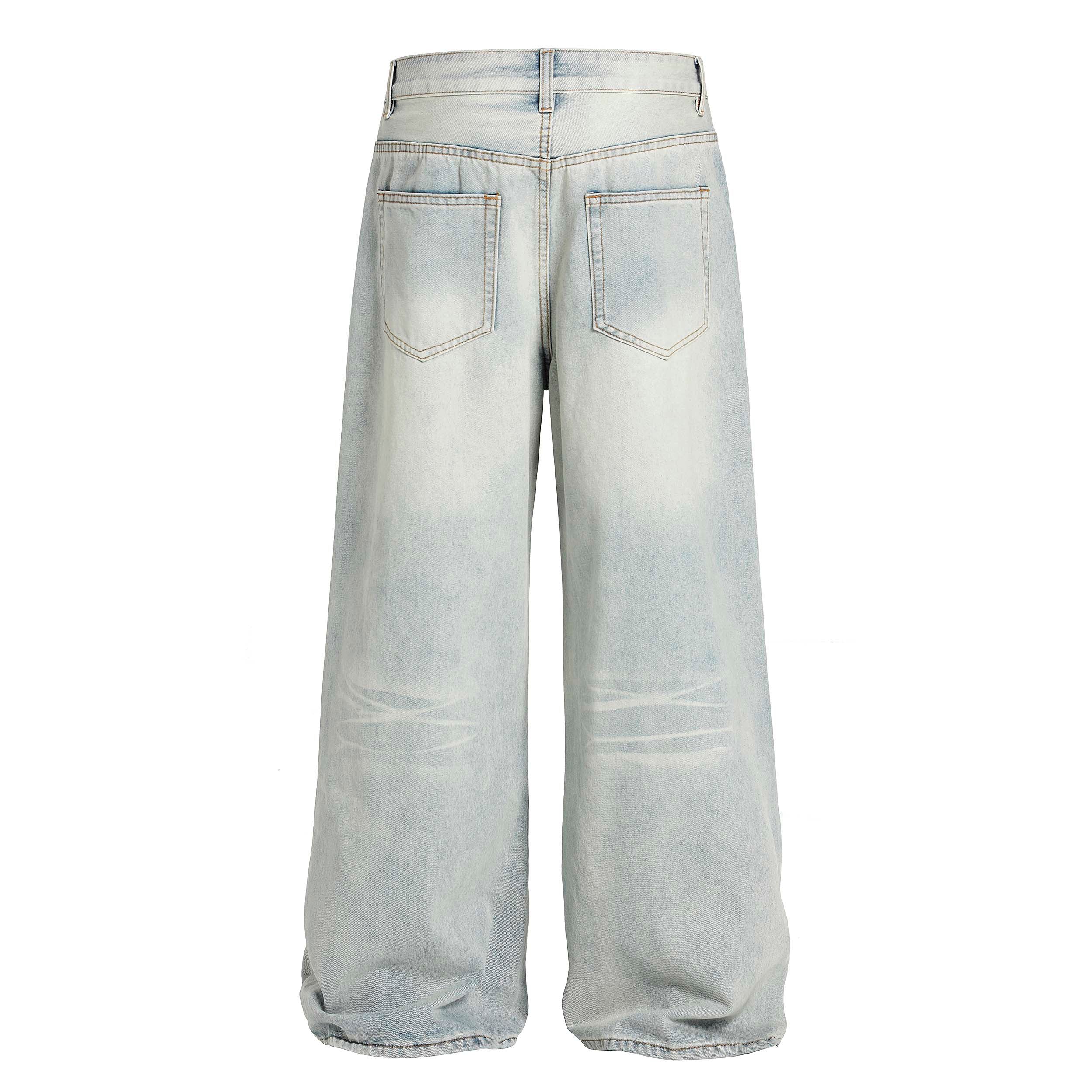 Light Washed Wide-Leg Jeans | Oversized Baggy Denim