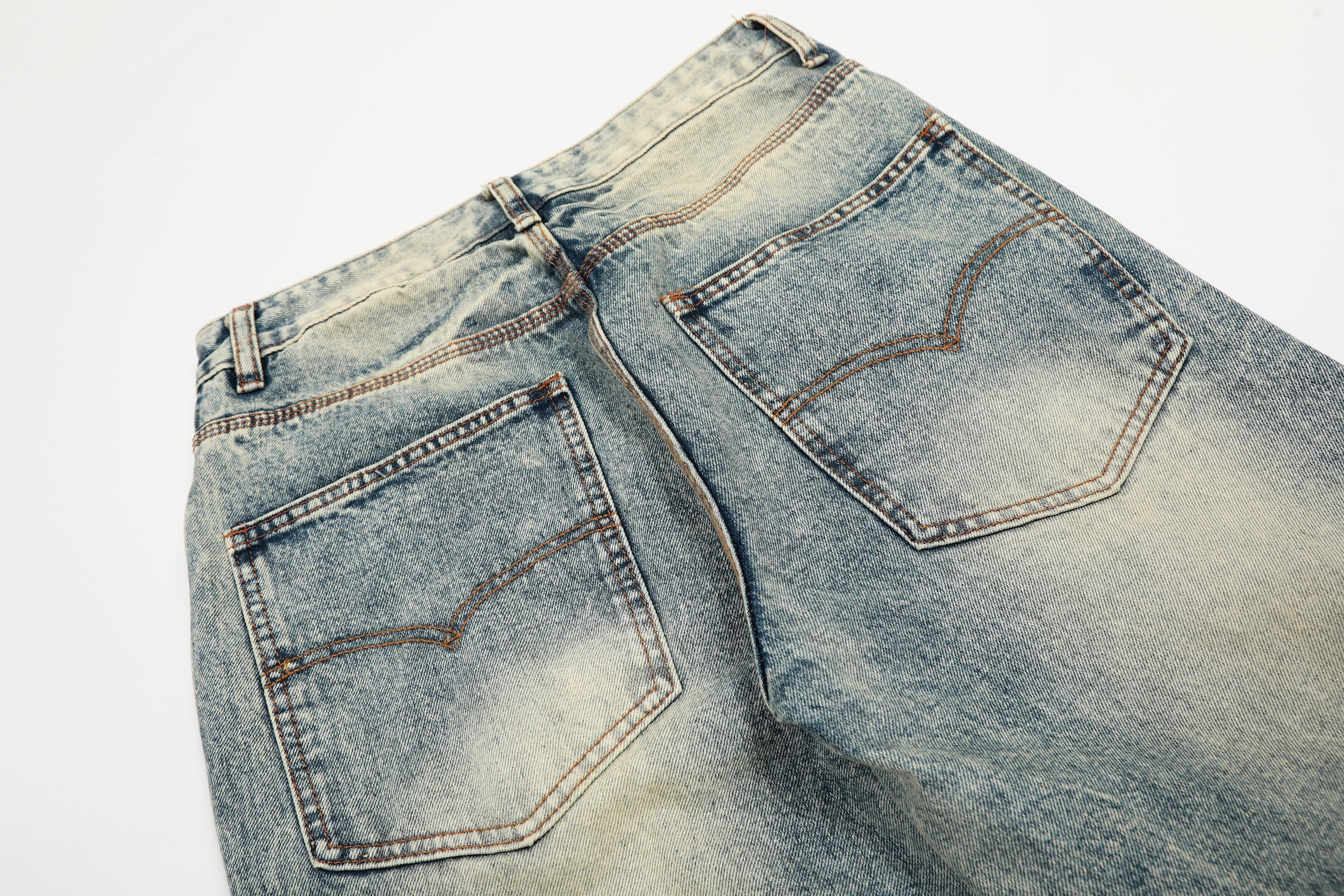 Omirad Vintage Wash Wide-Leg Jeans | Distressed Streetwear Denim