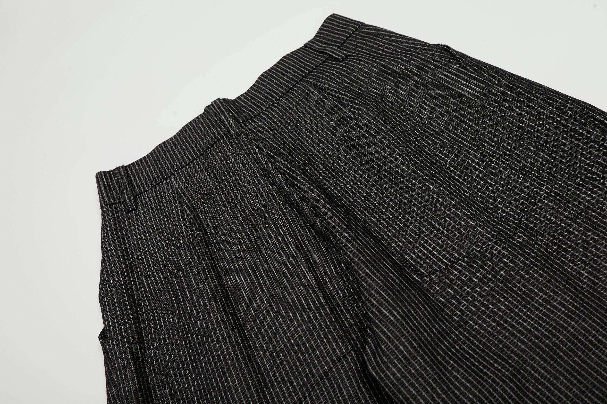 Pinstripe Wide-Leg Pleated Trousers | Relaxed Tailored Fit