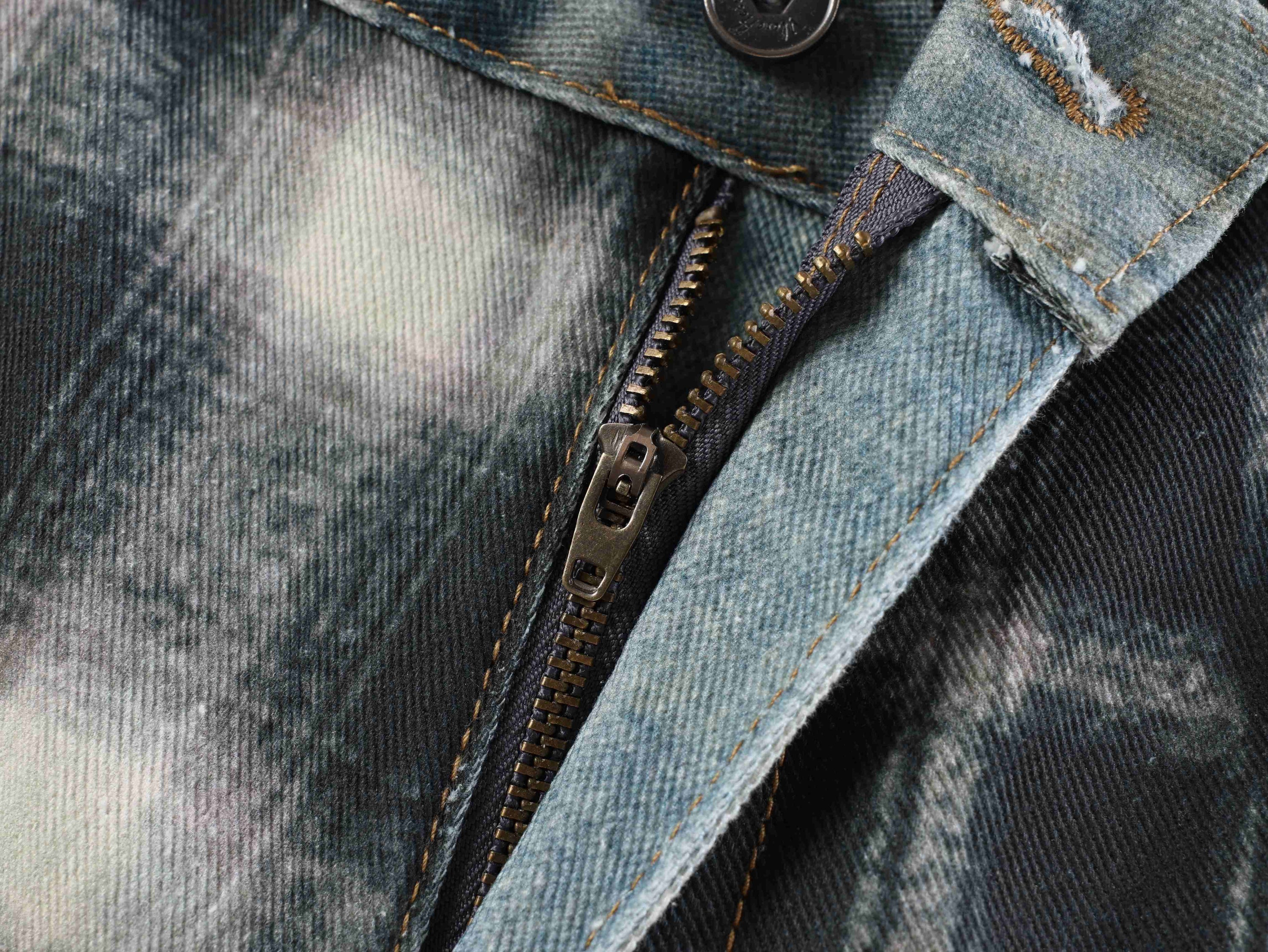 Omirad Layered Flannel Patchwork Balloon Jeans | Distressed Wide Leg