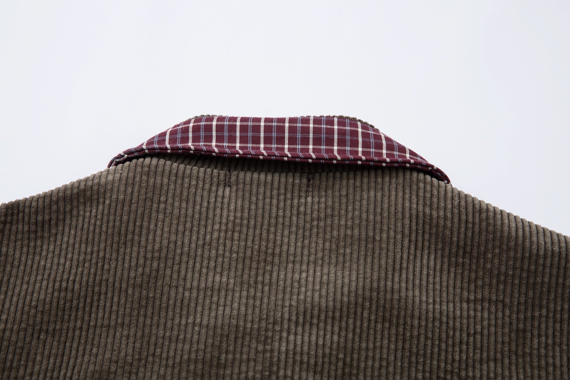 Corduroy Plaid-Lined Zip Jacket | Vintage Streetwear