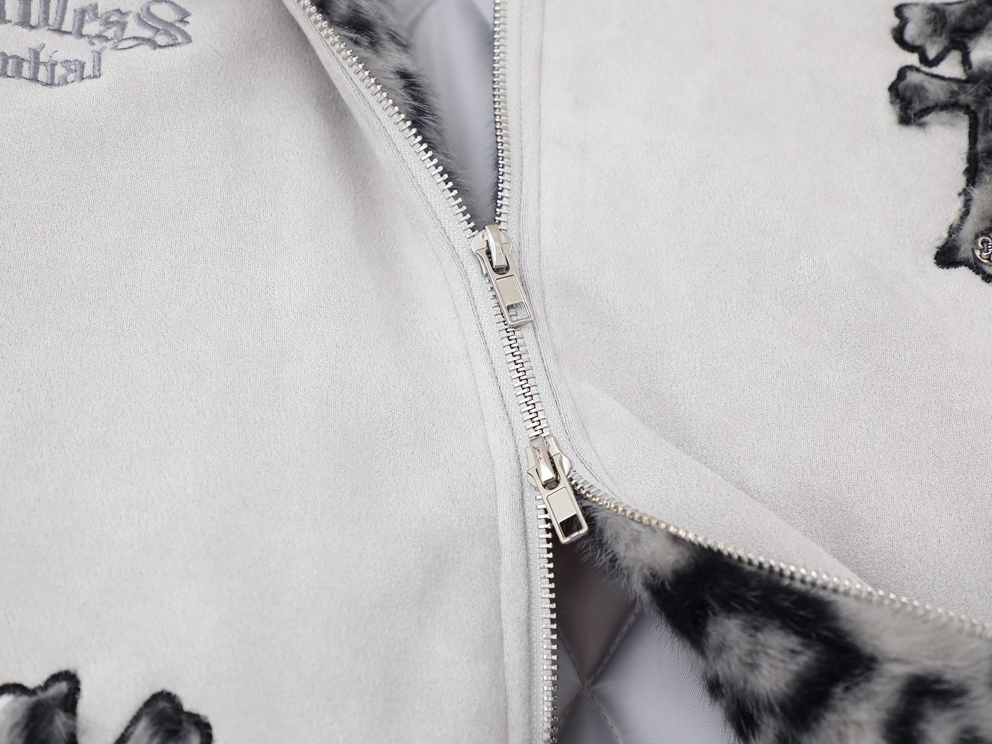 Cross Patch Faux Fur Hood Bomber Jacket | Streetwear