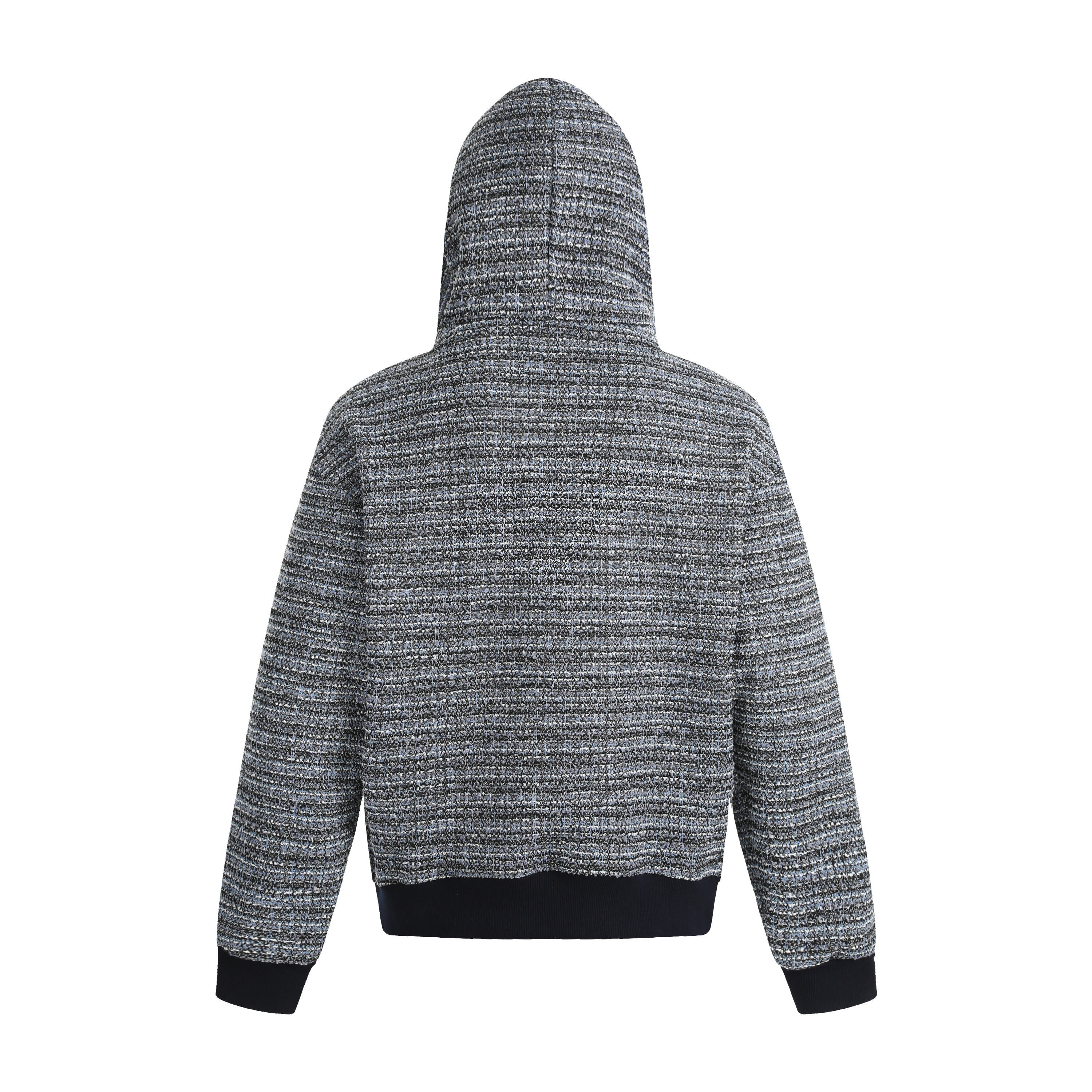 Omirad Textured Knit Hoodie | Woven Boucle Hooded Sweatshirt