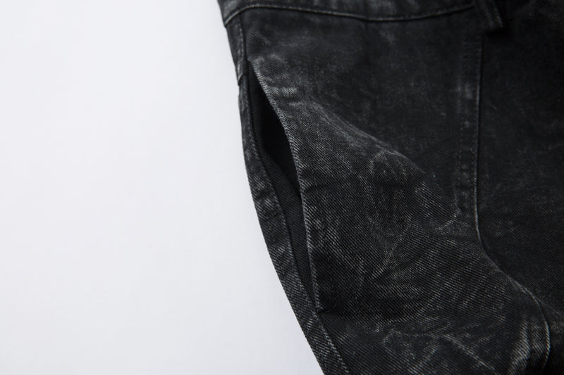 Crinkle-Wash Multi-Panel Wide-Leg Jeans | Oversized Denim