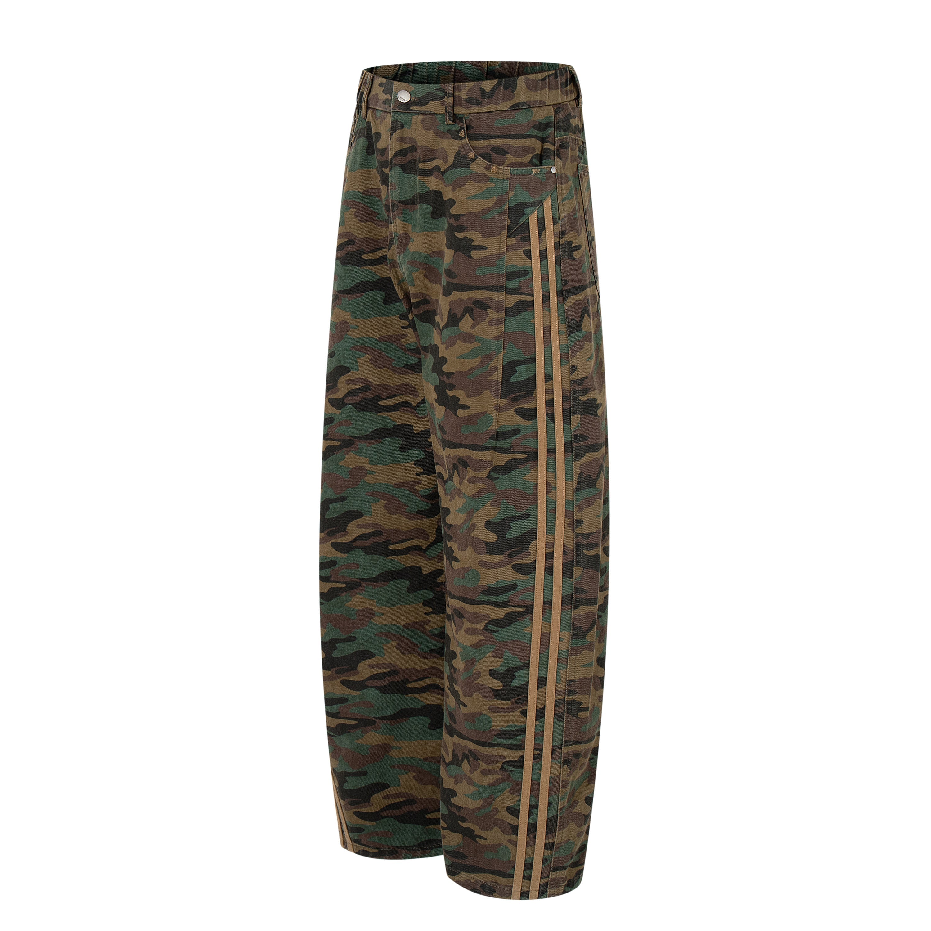 Camo Triple Stripe Wide-Leg Pants | Woodland Military