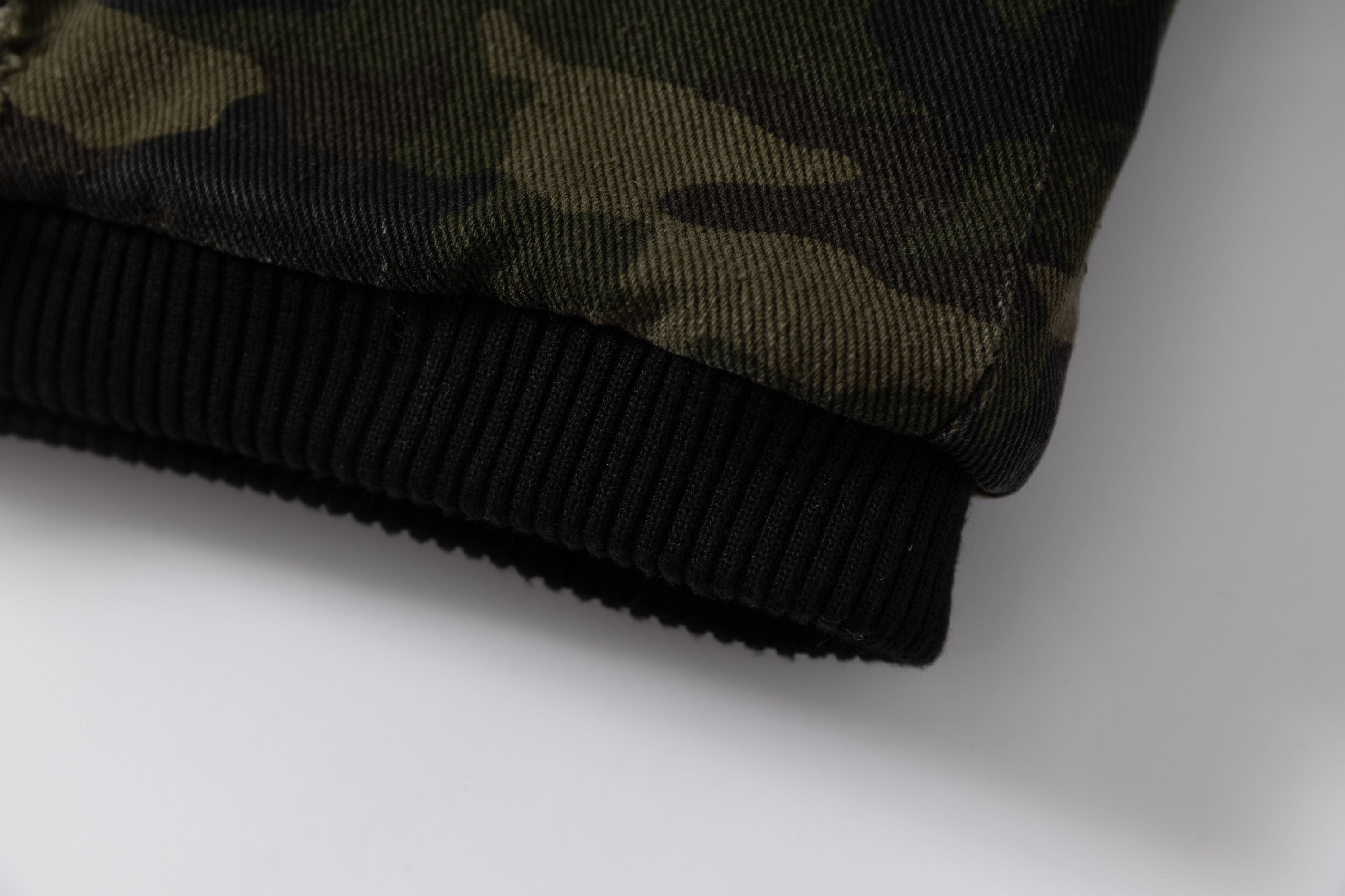 Omirad Camo Hook Detail Distressed Bomber Jacket with Hood