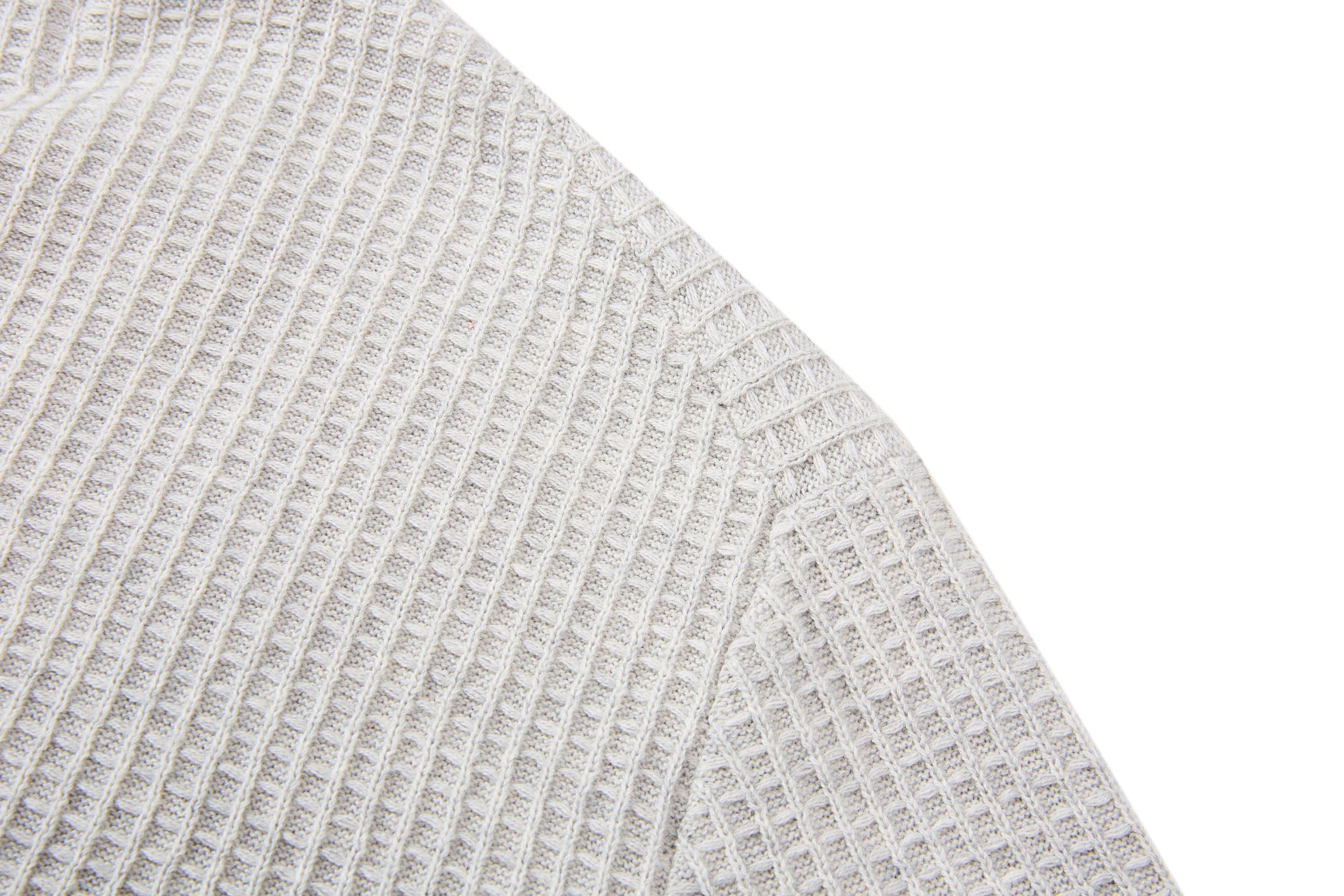 Waffle Knit Short-Sleeve Sweater | Relaxed Fit Cotton Blend