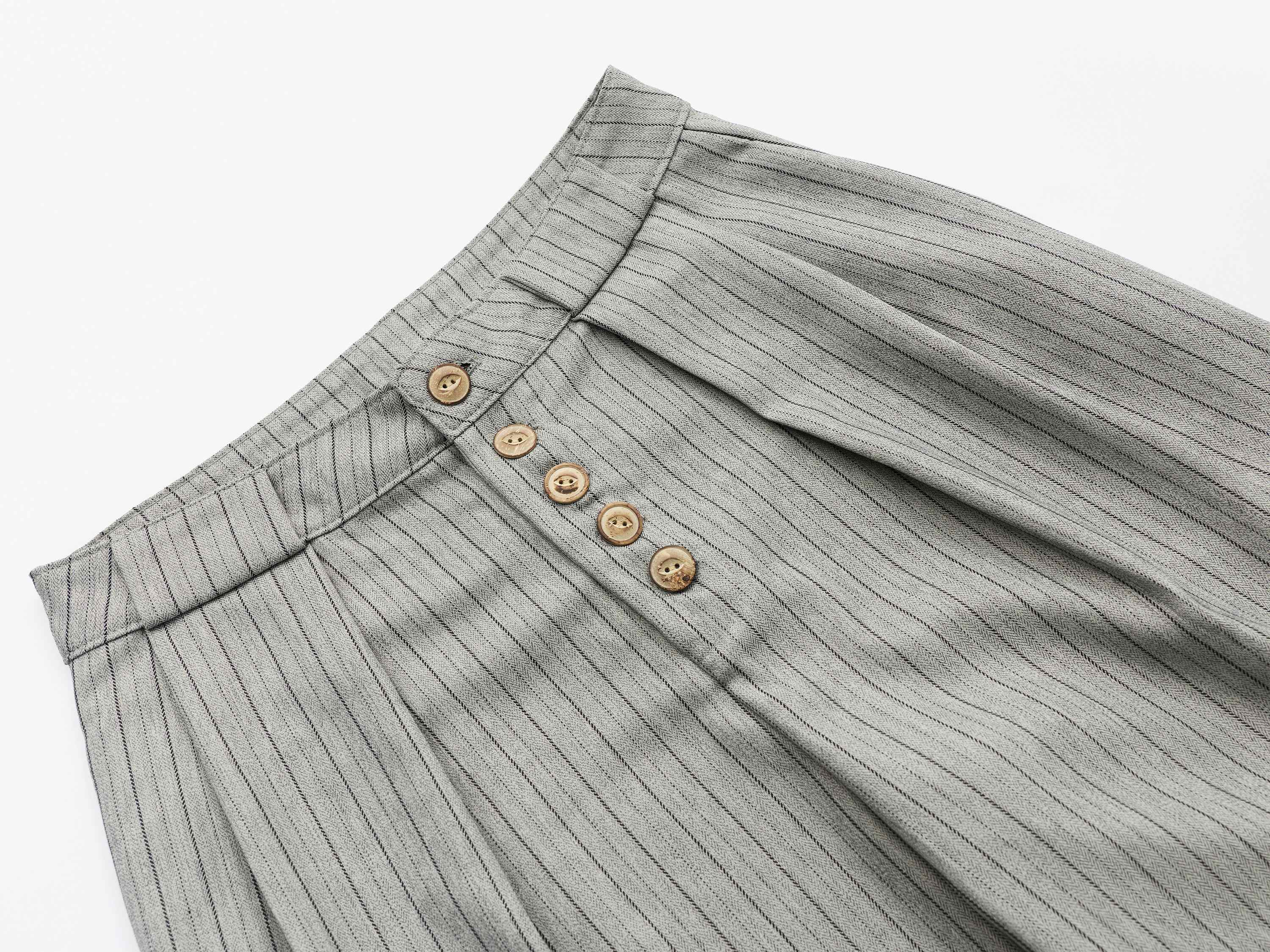 Deconstructed Pinstripe Wide-Leg Trousers | Retro Tailored Fit