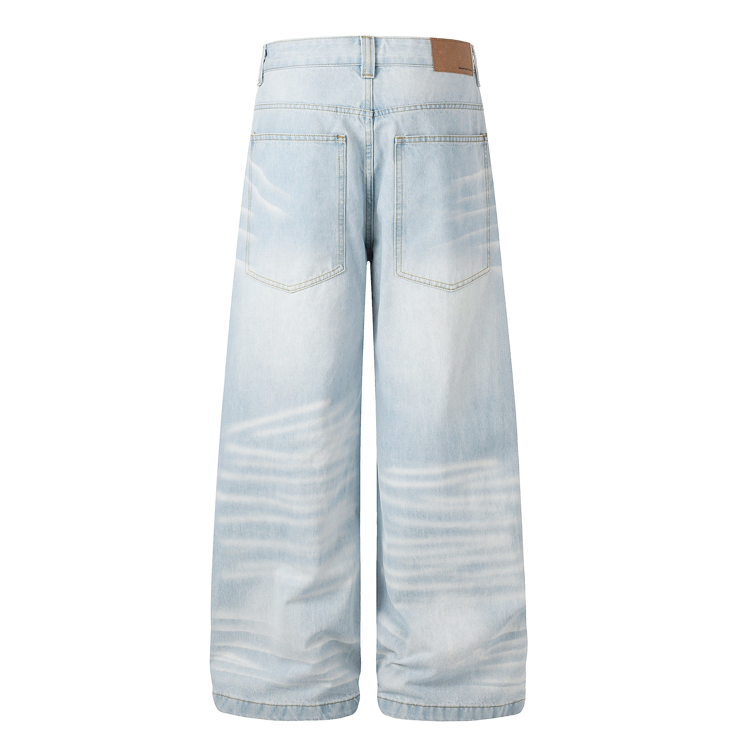 Omirad Ice Wash Wide Leg Jeans | Light Wash Streetwear Denim