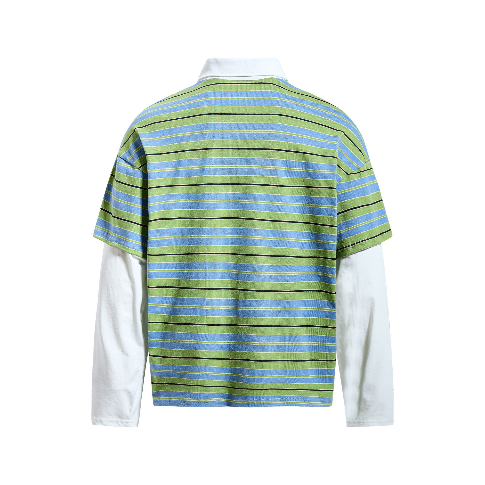 Striped Graphic Layered Polo Shirt | Retro Streetwear