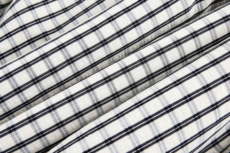Checkered Faux-Fur Lined Oversized Jacket | SEAKOFF