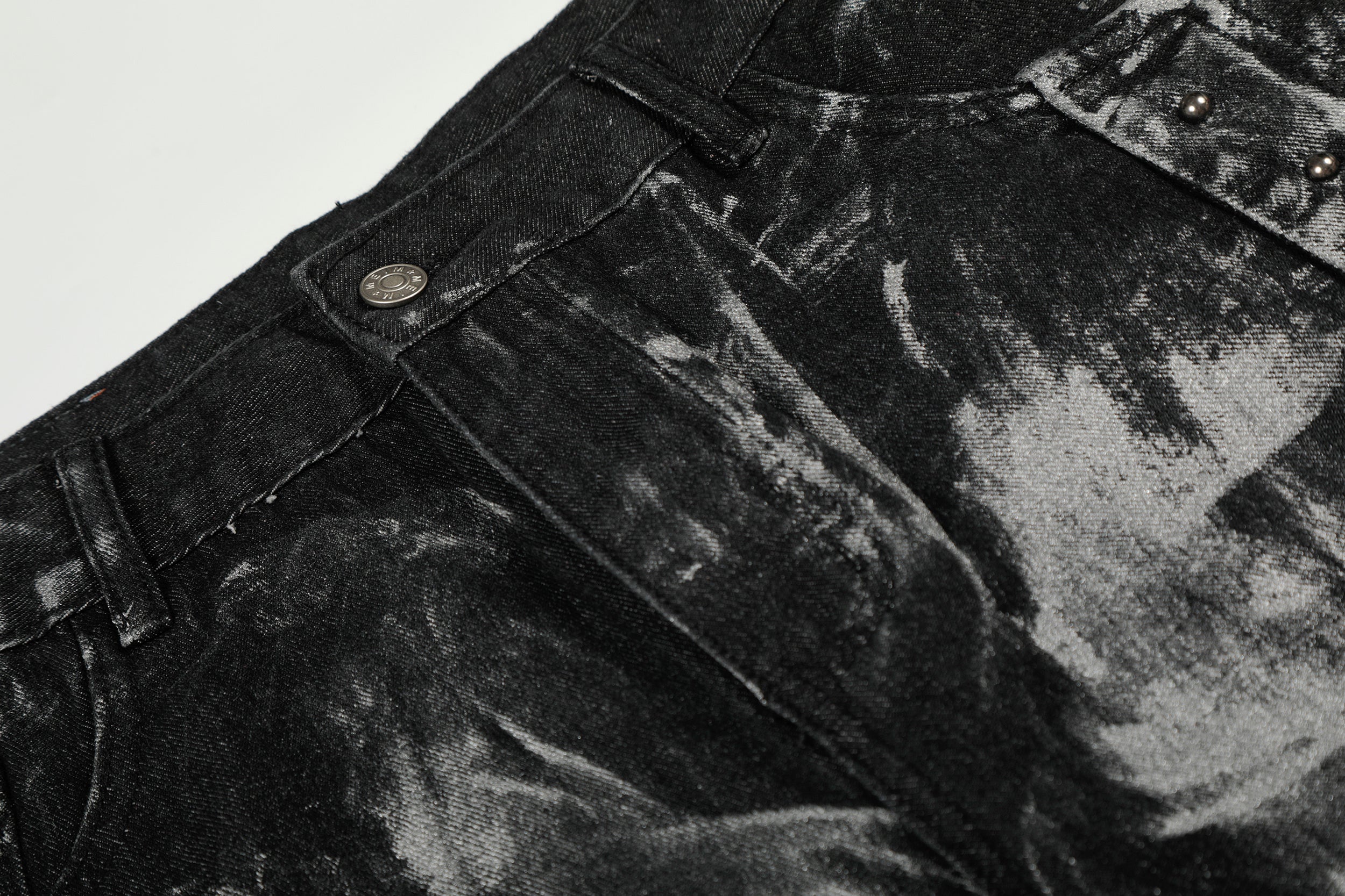 Omirad Painted Crescent Wide-Leg Jeans | Studded Streetwear