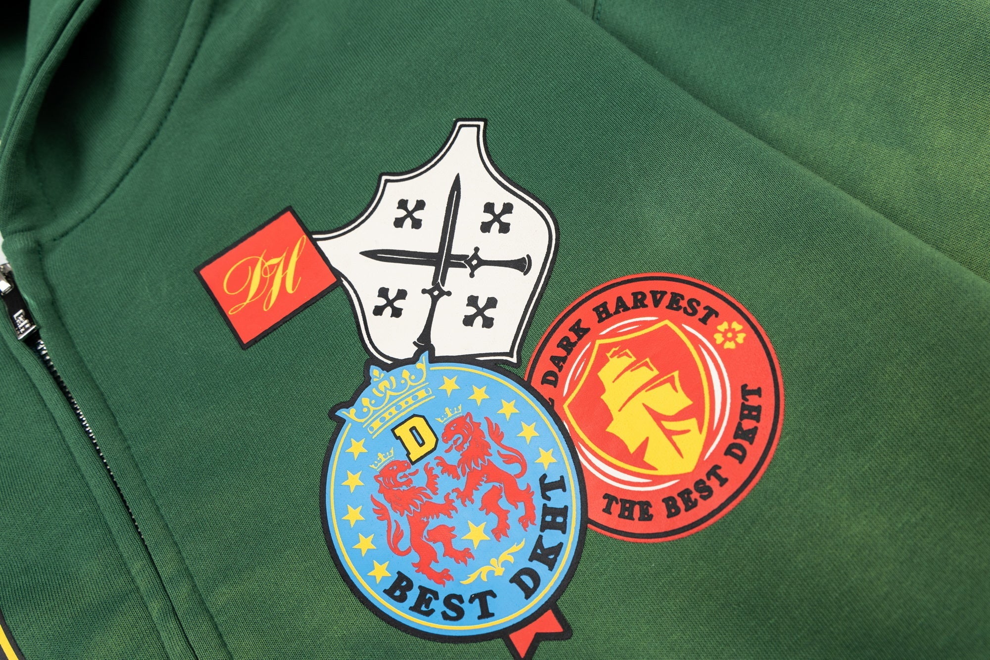 Crest Patch Zip-Up Hoodie | Vintage Collegiate Streetwear