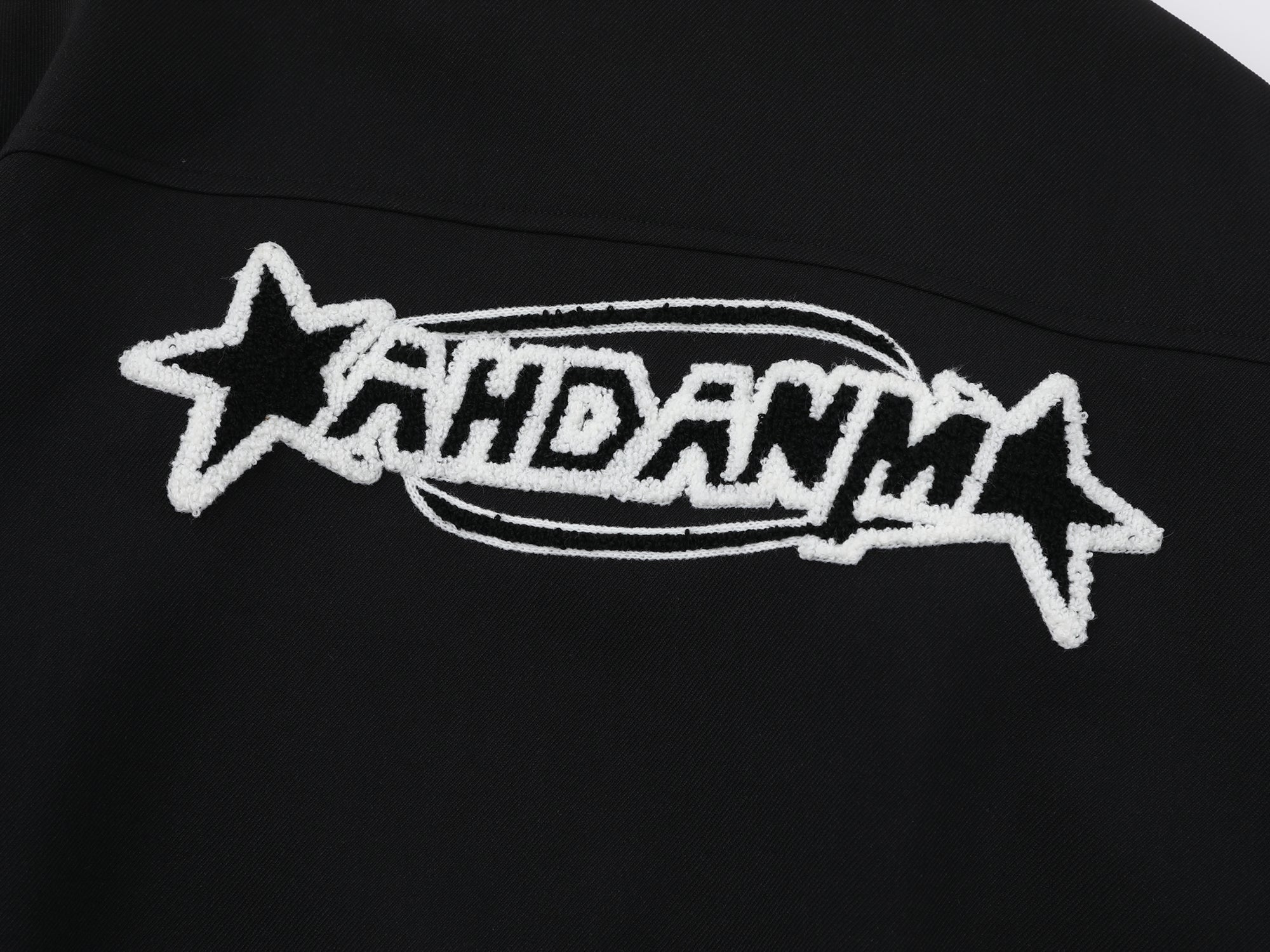 Patchwork Cat Varsity Jacket | Graphic Star Embroidery