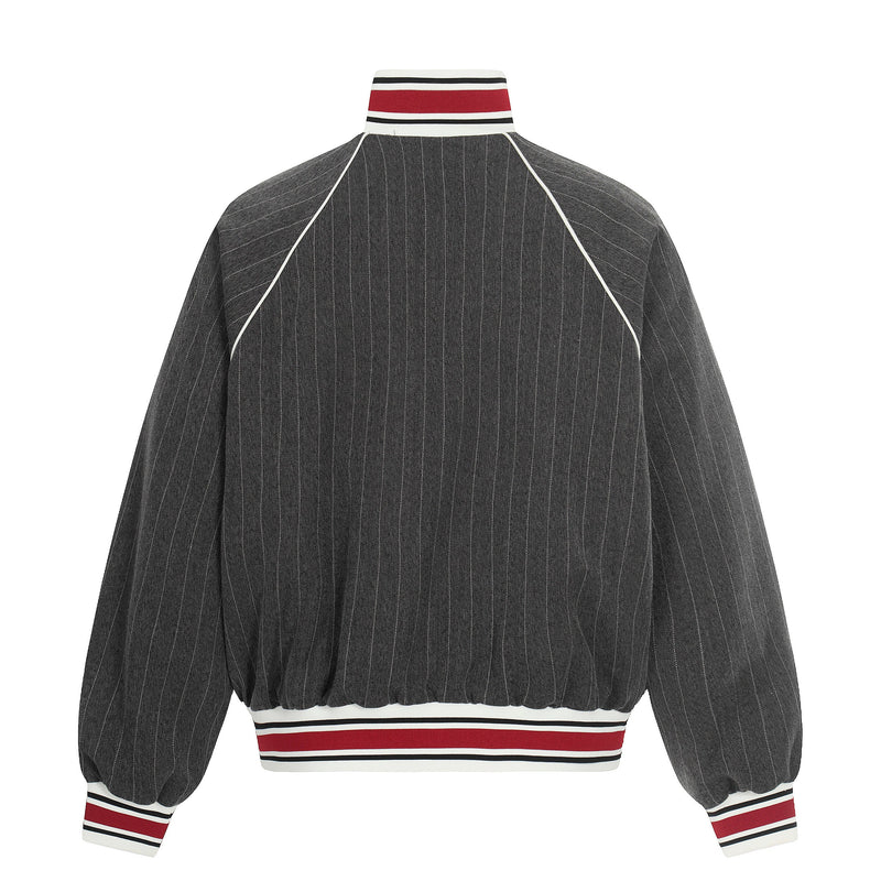 Pinstripe Track Zip Jacket | Retro Athletic Streetwear
