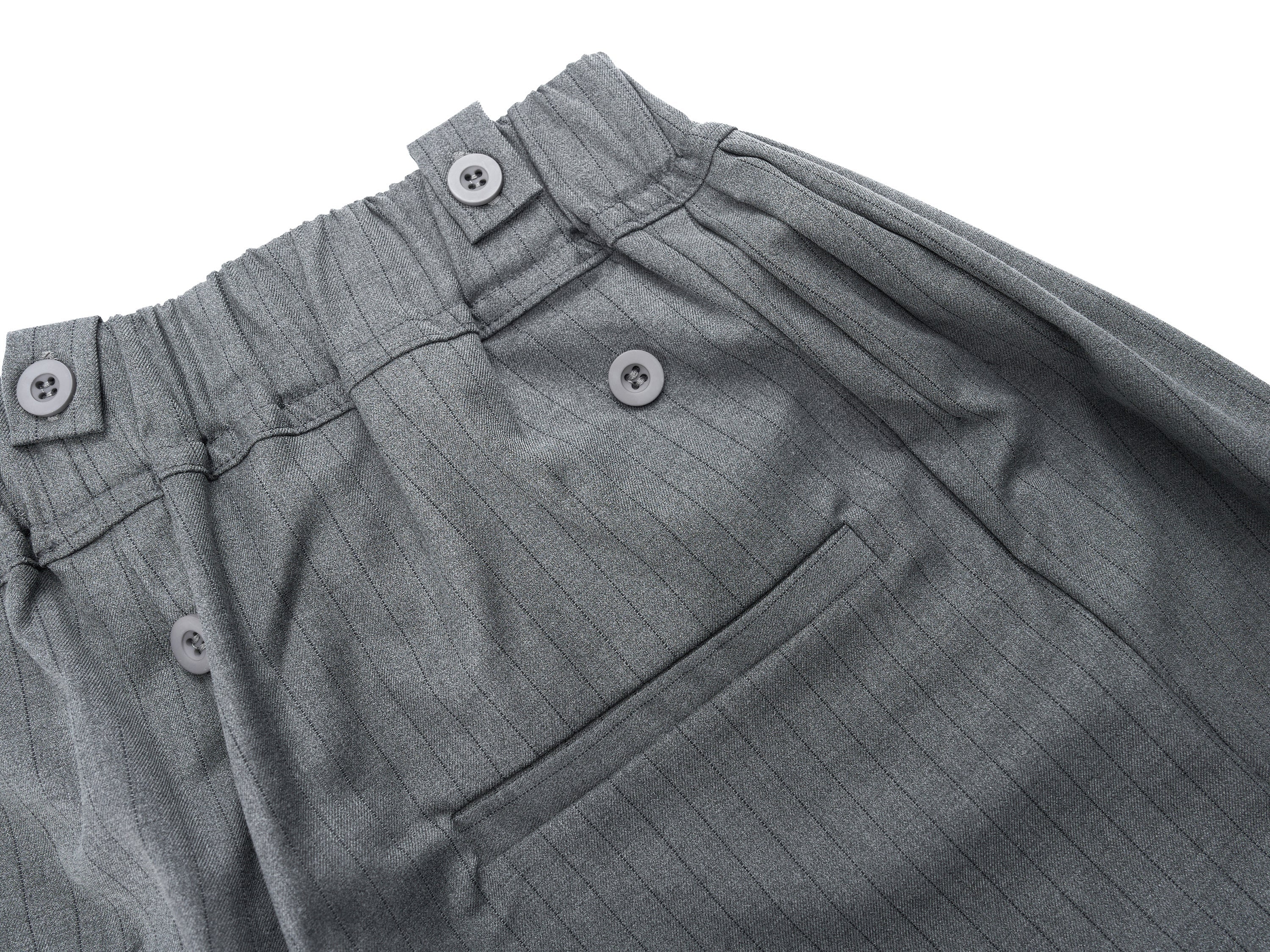Dual-Button Pinstripe Wide-Leg Trousers | Relaxed Fit